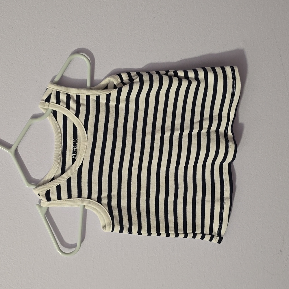 The Children's Place Black and White Striped Tank Top